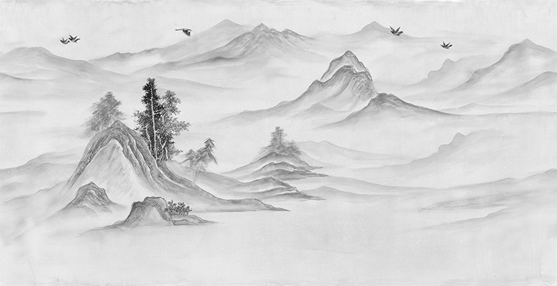 《一览众山小》呈现一种宁静至远的远山景光